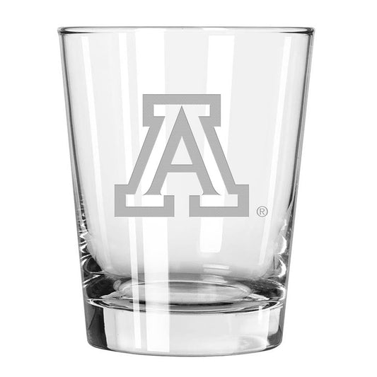 15oz Double Old Fashion Etched Glass | Arizona Wildcats