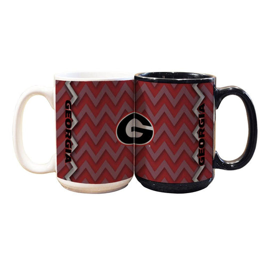 15oz Chevron Design Black Mug | Georgia