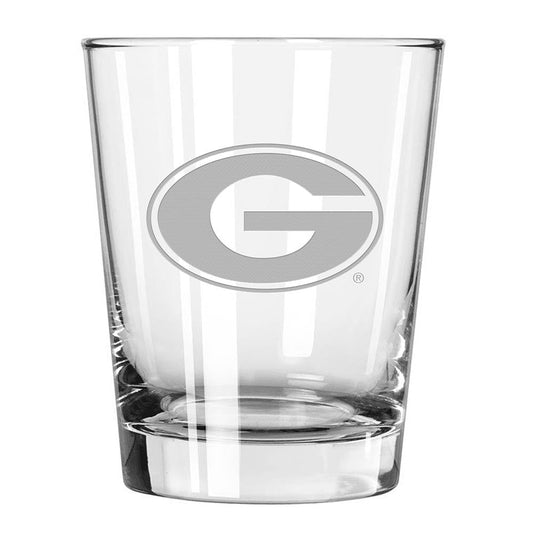 15oz Double Old Fashion Etched Glass | University of Georgia