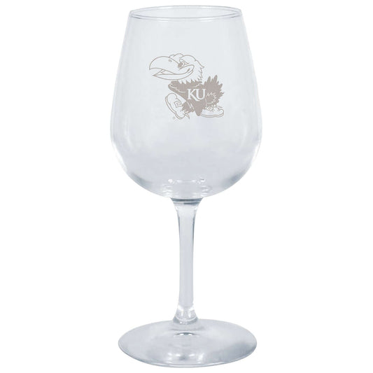 12.75oz Stemmed Wine Glass | Kansas Jayhawks