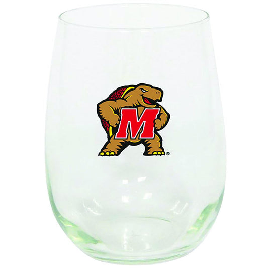 15oz Stemless Glass Tumbler | Maryland Terrapins