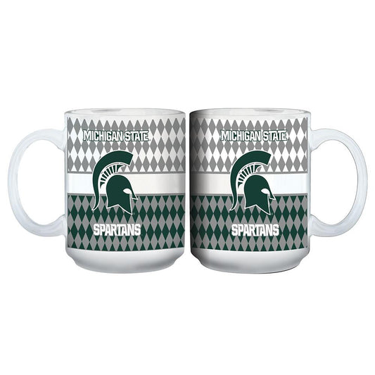 Inner Stripe Mug 15oz. Wht Michigan St