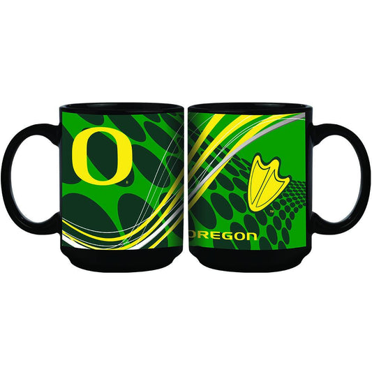 15oz Dynamic Style Black Mug | University of Oregon