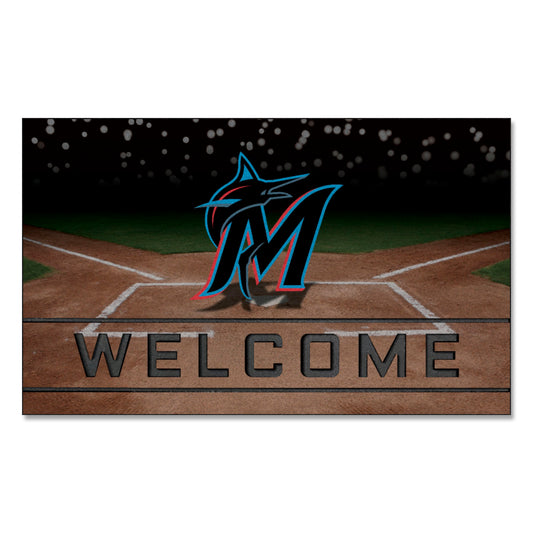 MLB - Miami Marlins Crumb Rubber Door Mat