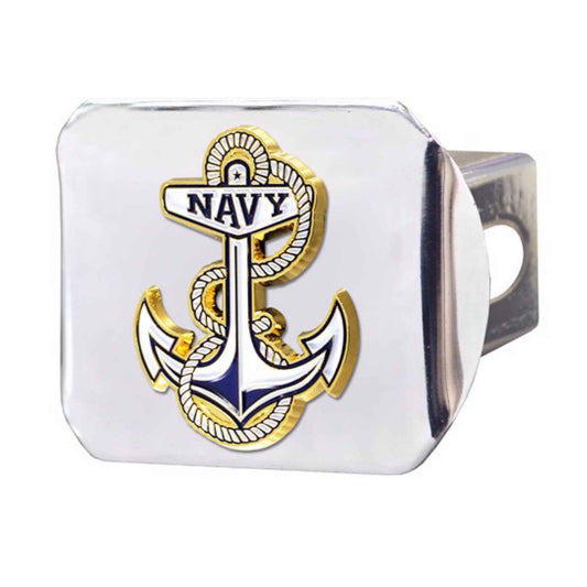 U.S. Naval Academy Color Hitch Cover - Chrome