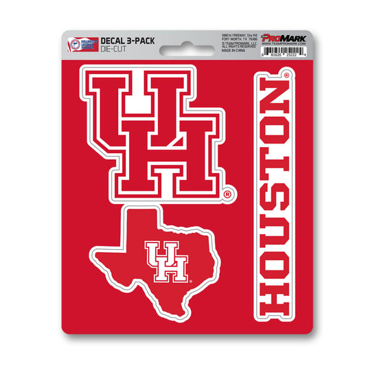 University of Houston Decal 3-pk