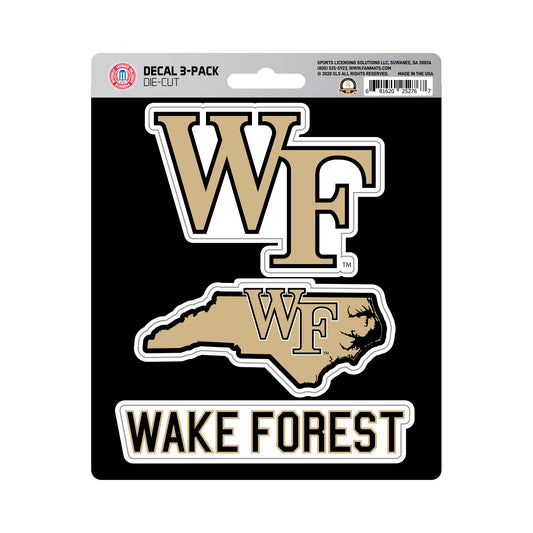 Wake Forest University Decal 3-pk