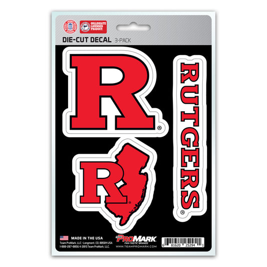 Rutgers University Decal 3-pk