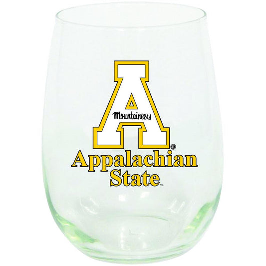 Appalachian State University 15Oz Stemless Glass Tumbler