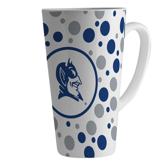 Duke University 16Oz White Polka Dot Latte