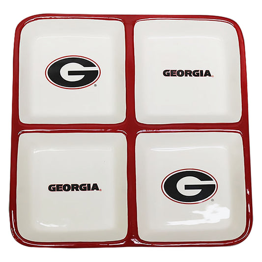 University of Georgia 4 Section Square Tray