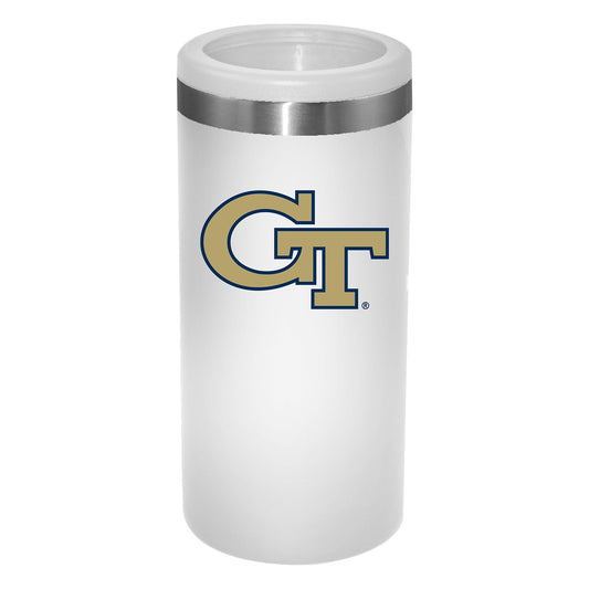 Georgia Tech 12Oz White Slim Can Holder