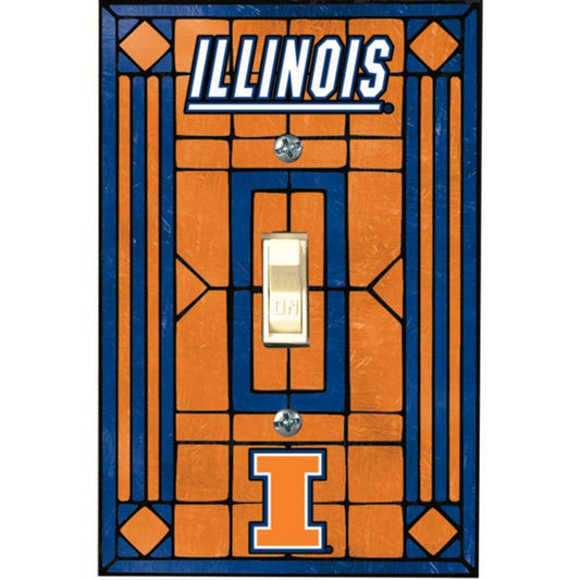 University of Illinois Art Glass Light Switch Cover