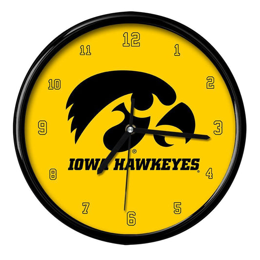 University of Iowa Black Rim Clock Basic