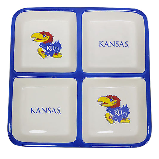 University of Kansas 4 Section Square Tray