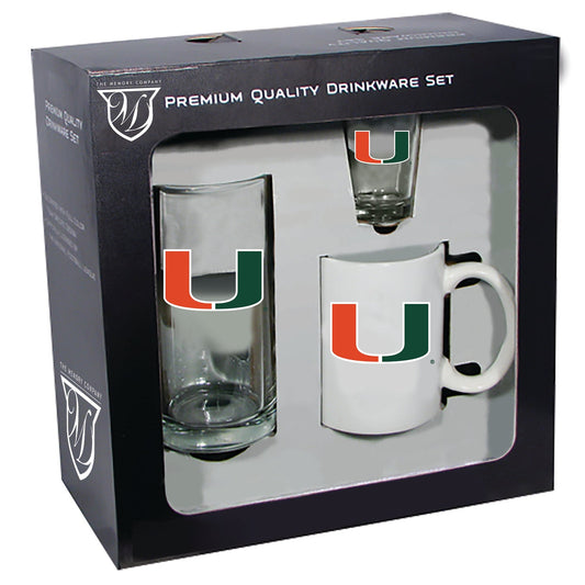 University of Miami Drinkware Gift Set