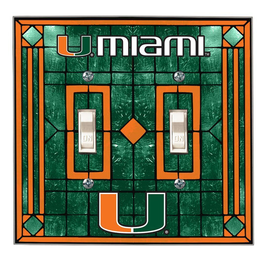 University of Miami Double Light Switch Cover