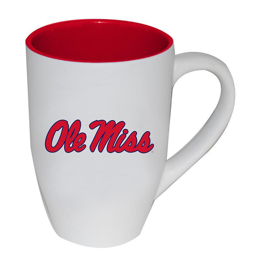 University of Mississippi 20Oz Two Tone White Matte Mug