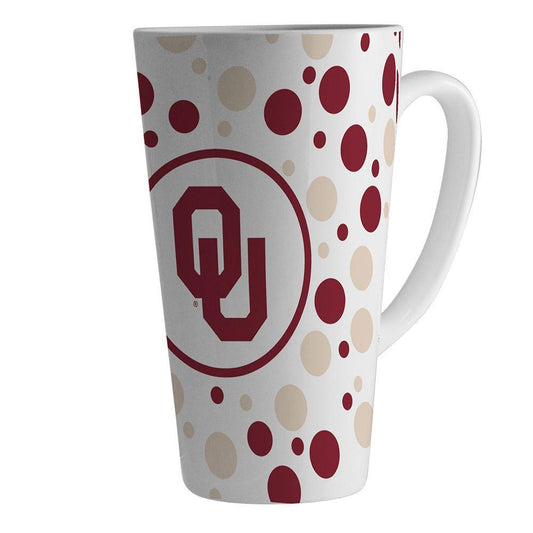 University of Oklahoma 16Oz White Polka Dot Latte