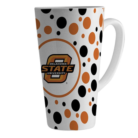 Oklahoma State University 16Oz White Polka Dot Latte