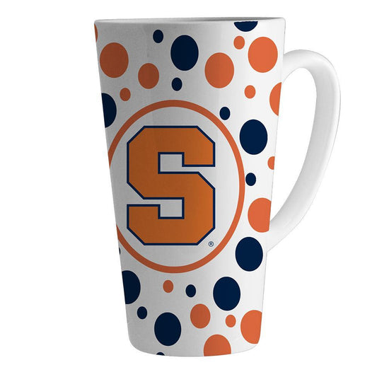 Syracuse University 16Oz White Polka Dot Latte