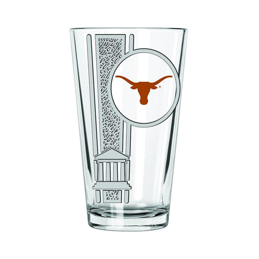 University of Texas 16Oz Etched Decal Pint