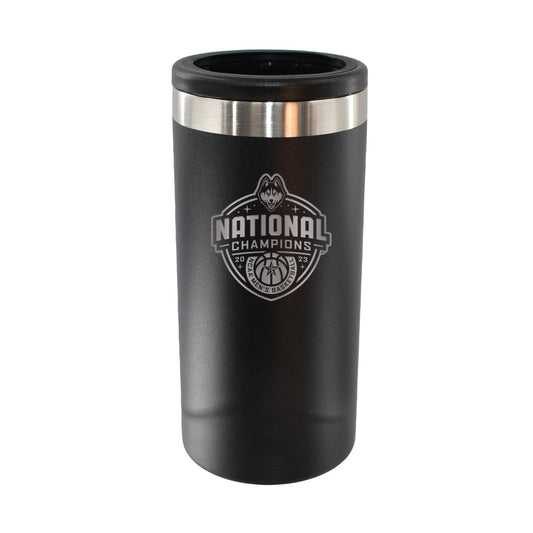 University of Connecticut 12Oz Black Etched Stainless Steel Slim Can Holder 