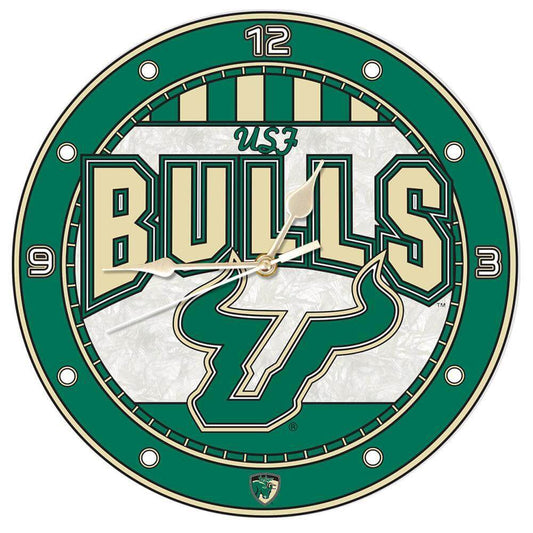 University of South Florida 12 Inch Art Glass Clock