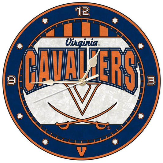 University of Virginia 12 Inch Art Glass Clock