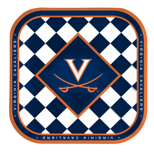 University of Virginia 8 Pack 9 Inch Square Paper Plate