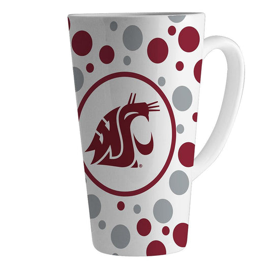 Washington State University 16Oz White Polka Dot Latte