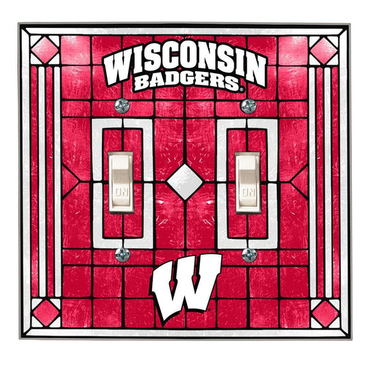 University of Wisconsin Double Light Switch Cover