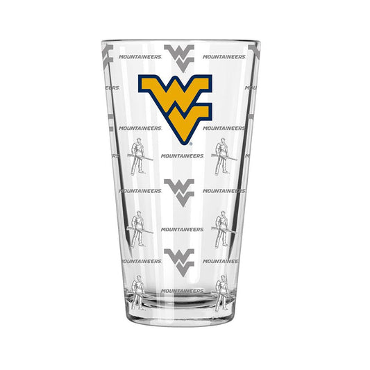 West Virginia University Sandblasted Pint